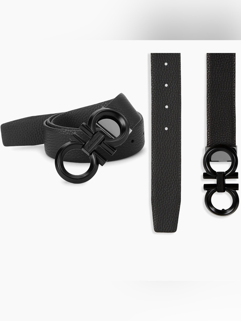 ♦️Ferragamo Gancini Reversible Belt | C: Matte Black | S: 90 (36) | Brand New♦️